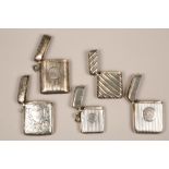 A collection of five assorted silver vesta cases, assay marked Birmingham 1912, Birmingham 1886,