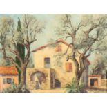 Mary Stewart Gibson Oil on canvas board, signed 'Le Rouset on Route Between Nice and Grasse' 27cm