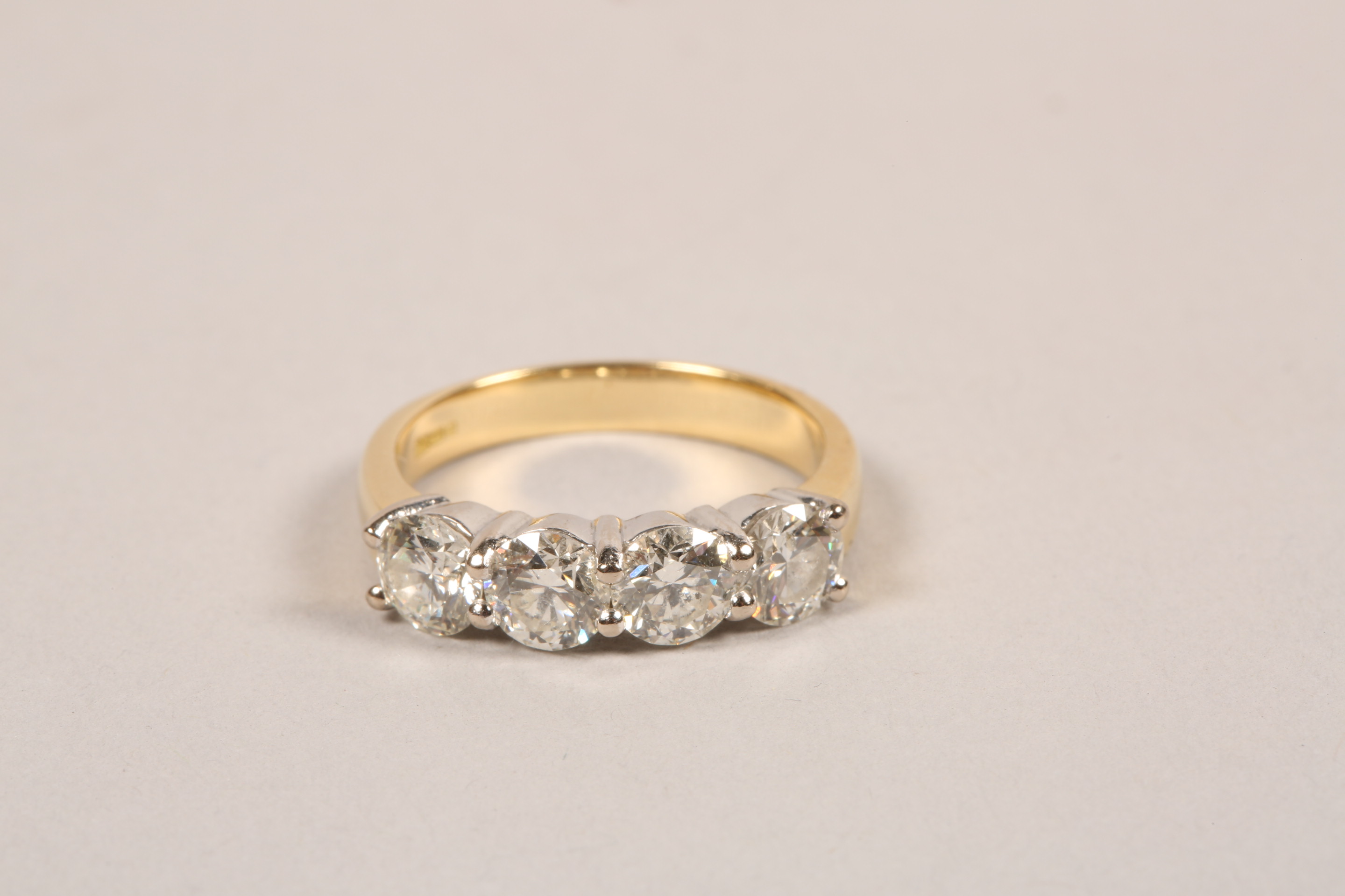 Ladies 18 carat gold four stone diamond ring, four brilliant cut diamonds, diamond weight - Image 3 of 6
