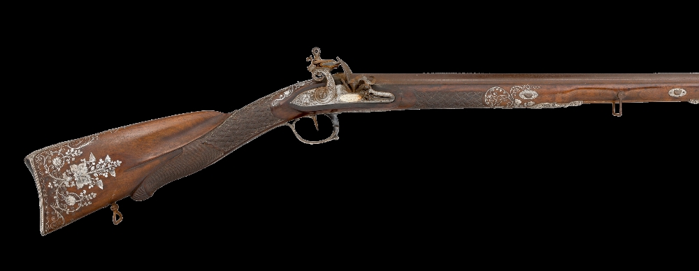 ˜A 16 BORE FRENCH SILVER-MOUNTED FLINTLOCK SPORTING GUN BY CLAUDE BERTON-BOURLIER, FOR - Image 2 of 2