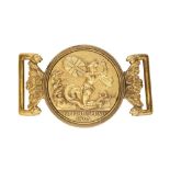 A RARE BELT BUCKLE FOR A LLOYDS PATRIOTIC FUND SWORD, CIRCA 1806 formed of two pieces of gilt-