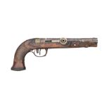 ‡ A RARE 22 BORE GERMAN NEEDLE-FIRE DREYSE PATENT PISTOL, THIRD QUARTER OF THE 19TH CENTURY with