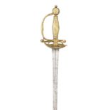 A CONTINENTAL SMALL-SWORD WITH GILT-BRASS HILT, CIRCA 1770 with associated blade of flattened-