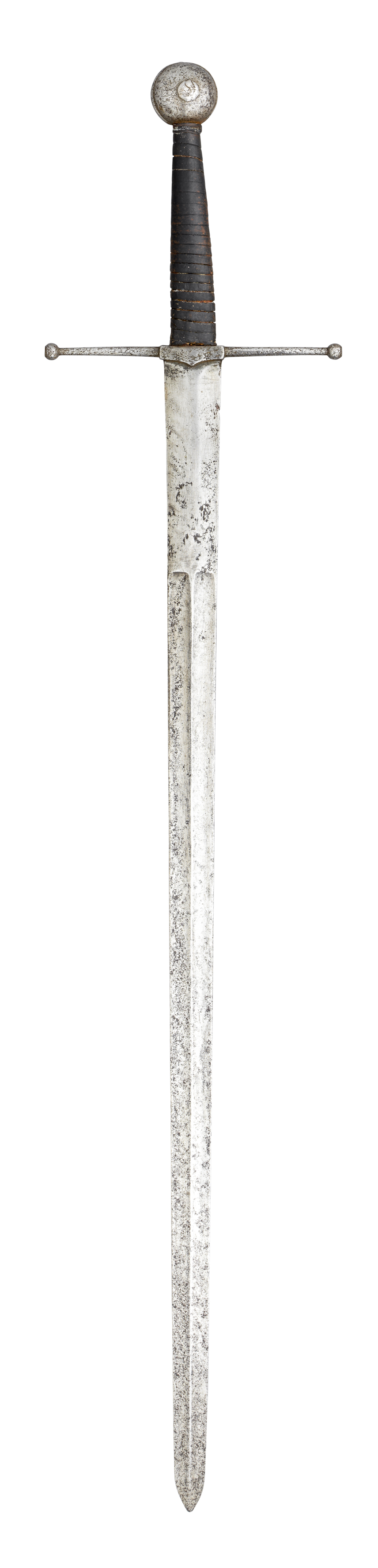 A EUROPEAN BASTARD SWORD, CIRCA 1500 with straight two-edged blade tapering uniformly to an obtuse - Image 2 of 2