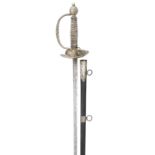 A RARE FRENCH SILVER-HILTED SMALL-SWORD, CIRCA 1780 with slender hollow-triangular blade with traces