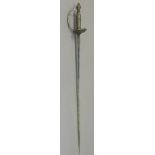 A SMALL-SWORD FOR A BOY, CIRCA 1760 with hollow-triangular blade, iron hilt decorated with rococo