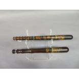 TWO TRUNCHEONS, THE FIRST WILLIAM IV, LIVERPOOL AND THE SECOND VICTORIAN, STAFFORDSHIRE each of