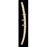 ˜A LARGE JAPANESE CARVED IVORY SWORD (O-DACHI), EDO PERIOD, LATE 19TH CENTURY with shinogi-zukuri