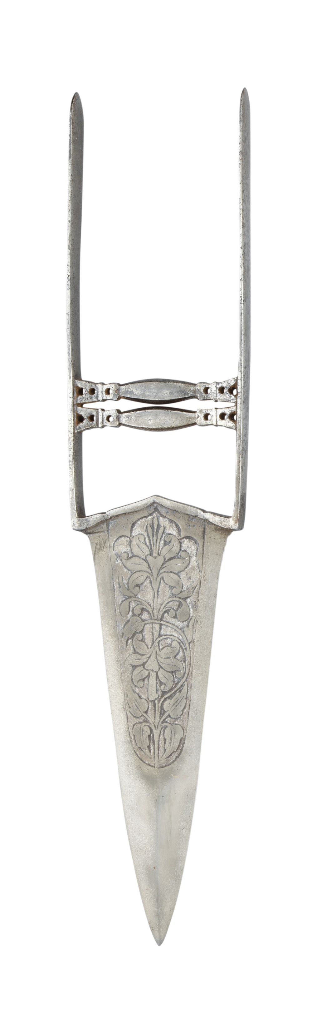 AN INDIAN DAGGER (KATAR) WITH DECORATED BLADE, LATE 18TH/19TH CENTURY, PROBABLY RAJASTHAN with