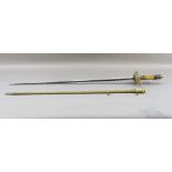 ‡ A NORTH EUROPEAN SMALL-SWORD, CIRCA 1770 with tapering blade of hollow-triangular section, gilt-