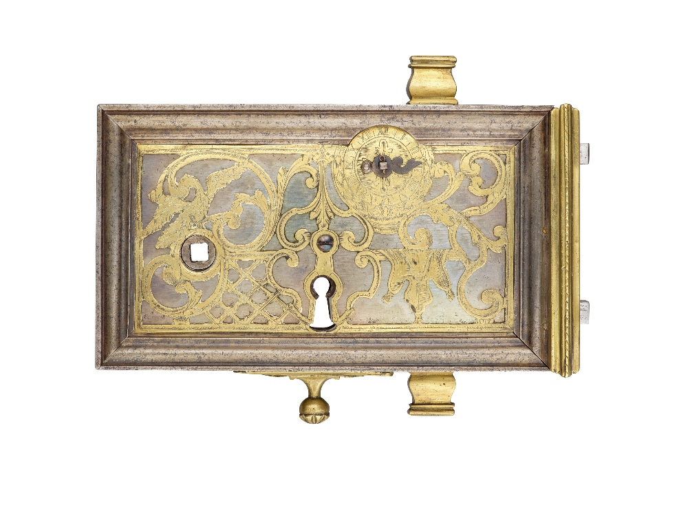 ‡ A DETECTOR LOCK, LATE 18TH/EARLY 19TH CENTURY with iron body enclosing the action, the latter