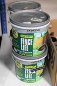 Four tubs of Ronseal One Coat fence paint
