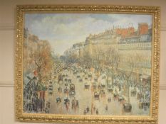 An Artagraph Edition : Parisian street scene, in cream and gilt frame.