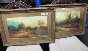 Two early 20th century gilt framed oils,