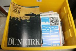 A box containing The History of the Second World War magazines