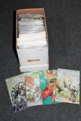 A box of DC and Marvel comics to include Vigilante, Black Canary, Titans,