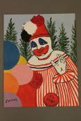 John Wayne Gacy (1942-1994) : Pogo The Clown, oil on board, signed lower left, 35.5 cm x 45.