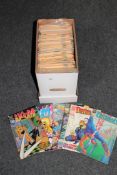 A box of late 20th century DC comics including Superman, Superboy,