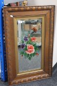 An early 20th century oak framed, hand-painted,