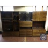 A mid twentieth century triple section Danish display unit CONDITION REPORT: This