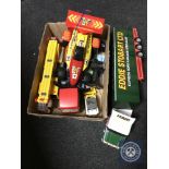 An Eddie Stobart large scale truck and trailer, box of remote control vehicle,