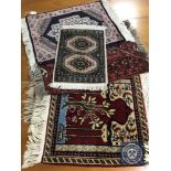 Five small fringed eastern prayer rugs