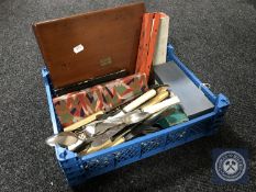A box of table cutlery, part boxed cutlery,