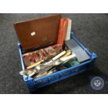 A box of table cutlery, part boxed cutlery,