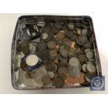 A collection of pre decimal coins to include Victorian and other silver coins