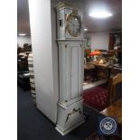 A 20th century painted continental longcase clock with weights CONDITION REPORT: No