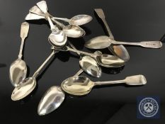 A set of six George III silver teaspoons, Alexander Henderson, Edinburgh 1818,
