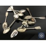 A set of six George III silver teaspoons, Alexander Henderson, Edinburgh 1818,