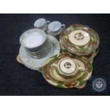 A tray of Japanese four setting dinner service and eight pieces of Myott dinner ware