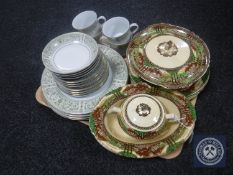 A tray of Japanese four setting dinner service and eight pieces of Myott dinner ware