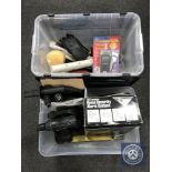 Two boxes of assorted power tools,