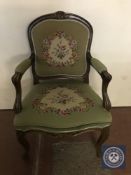 A French salon armchair in tapestry fabric