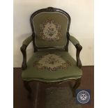 A French salon armchair in tapestry fabric