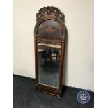 A late 19th century mahogany arched topped hall mirror