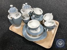 A tray of twenty-three piece Royal Doulton Rose Elegans tea service