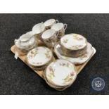 A tray of thirty-six pieces of Collingwood tea china