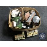A box of railway accessories,
