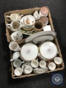 Two boxes of Hornsea storage jars, Midwinter tea china,