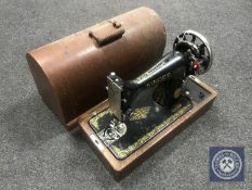 A vintage Singer hand sewing machine