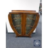 A walnut Art Deco display cabinet