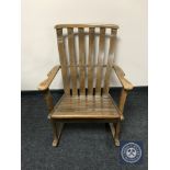 A Danish 20th century slatted rocking chair