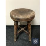 A circular farmhouse kitchen stool