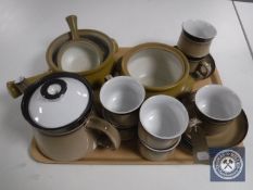 A tray of Denby stoneware coffee cans,