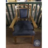 A twentieth century upholstered blue dralon chair