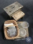 A box of assorted glass ware,