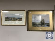 Tom Dudley, St Hilda's Abbey, Whitby, watercolour, together with another watercolour,